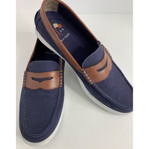 Cole Haan Mens Penny Loafer Sneaker Shoes Size 10.5M Canvas Navy 6361